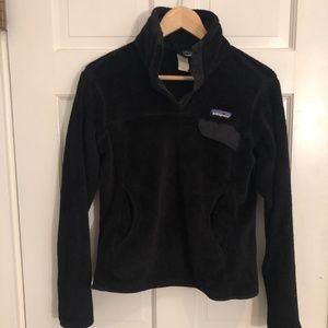 Women's Patagonia Fleece (XS, Black), Re-Tool Snap-T Polartec